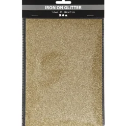 Strygestof glitter 14,8×21 cm Guld