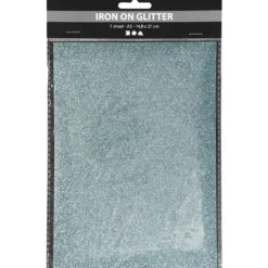 Strygestof glitter 14,8×21 cm Lyseblå