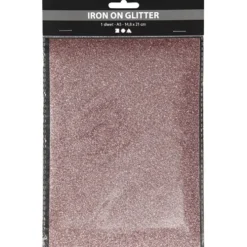 Strygestof glitter 14,8×21 cm Lyserød