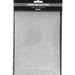 Strygestof glitter 14,8×21 cm Sølv