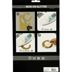 Strygestof glitter 14,8×21 cm Sort