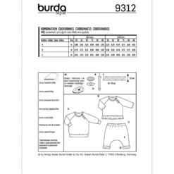 Sweatshirt/bukser Burda Kids 9312 str. 56-86