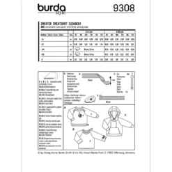 Sweatshirt Burda Kids 9308 str. 92-122