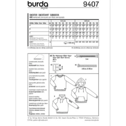 Sweatshirt Burda Kids 9407 str. 104-140