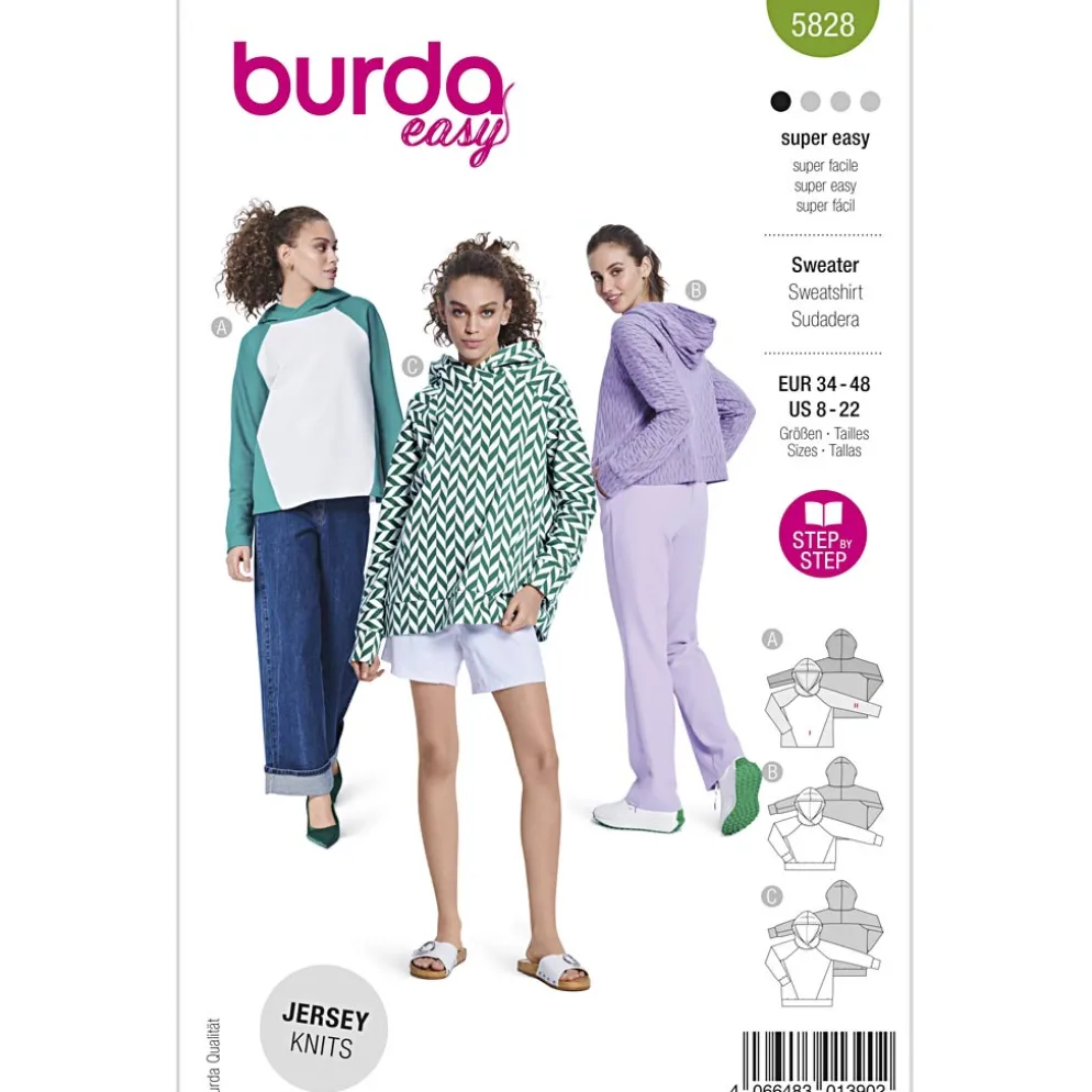 Sweatshirt Burda 5828 str. 34-48