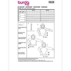 Sweatshirt Burda 5828 str. 34-48