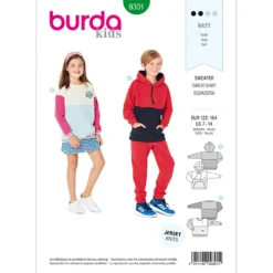 Sweatshirt Burda 9301 str. 122-164