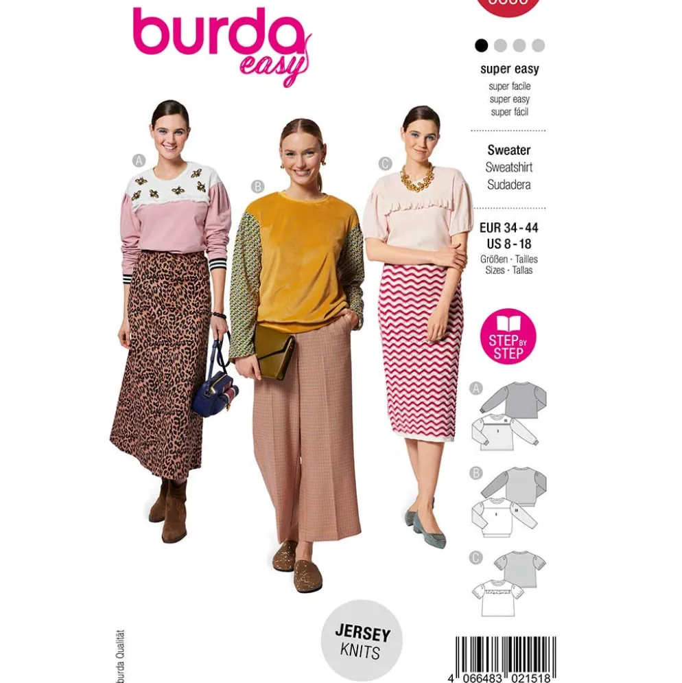 Sweatshirt Burda 5650 str. 34-44