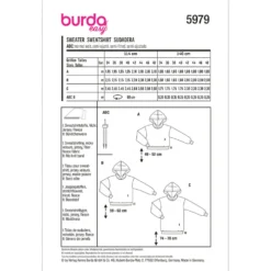 Sweatshirt Burda 5979 str. 34-48