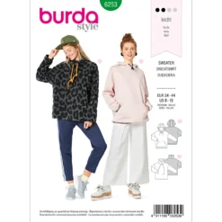 Sweatshirt Burda 6253 str. 34-44