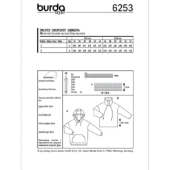 Sweatshirt Burda 6253 str. 34-44