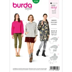 Sweatshirt Burda 6296 str. 34-46