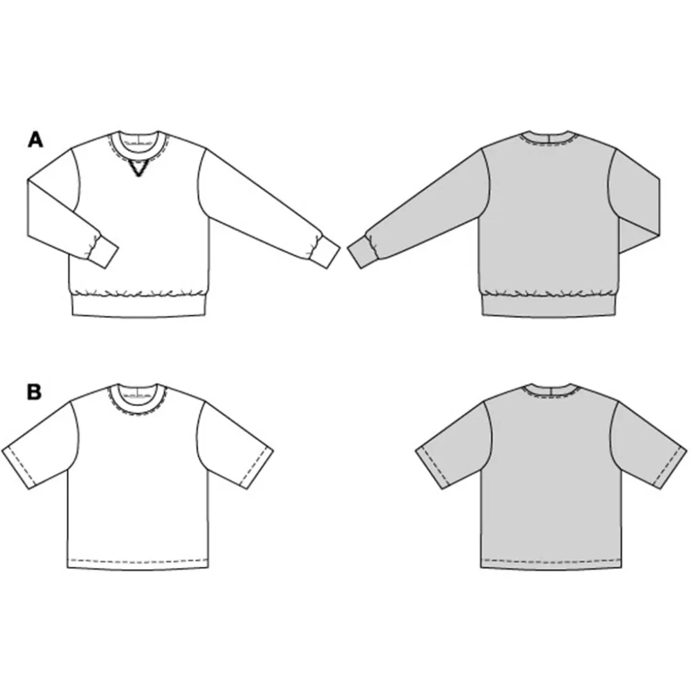 Sweatshirt og T-shirt Burda Herre 5682 str. 46-56