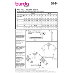 Sweatshirt og T-Shirt Burda Herre 5744 str. 46-56