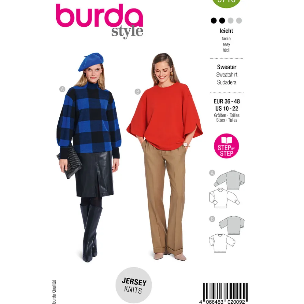 Sweatshirts Burda 5716 str. 36-46
