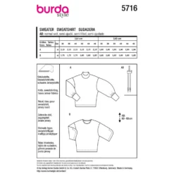 Sweatshirts Burda 5716 str. 36-46