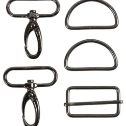 Tasketilbehør sæt 40mm Sort metal