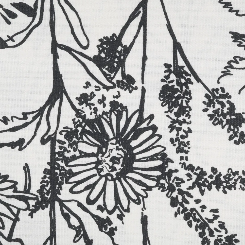Tekstilvoksdug m/blomster Hvid