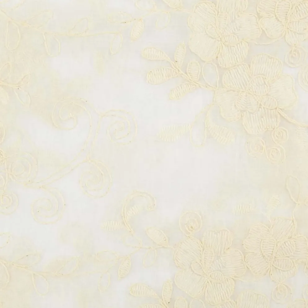 Tencel m/ blomster broderi Hvid