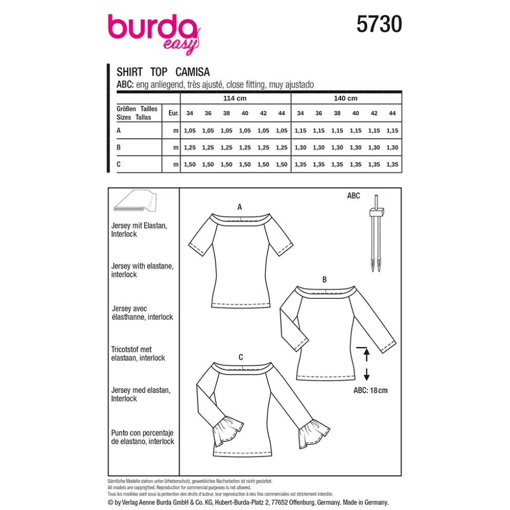 Top Burda 5730 str. 34-44