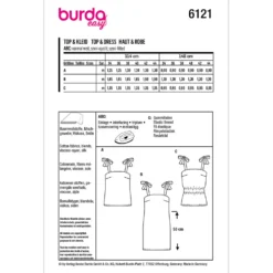 Top/kjole Burda 6121 str. 34-44