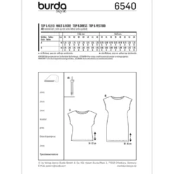Top/kjole Burda 6540 str. 32-46