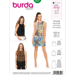Top/kjole Burda 6541 str. 32-44