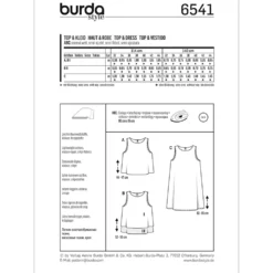 Top/kjole Burda 6541 str. 32-44