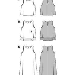 Top/kjole Burda 6541 str. 32-44
