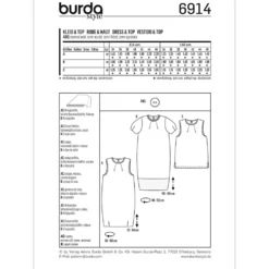 Top/kjole Burda 6914 str. 34-46