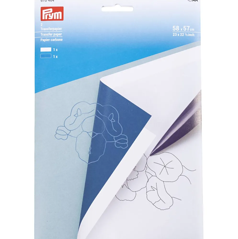 Transferpapir blå og hvid