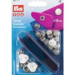 Trykknap jersey 12mm 6stk. Perlemor