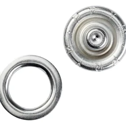Trykknap ring Jersey, 10 mm, 10 stk. Sølv