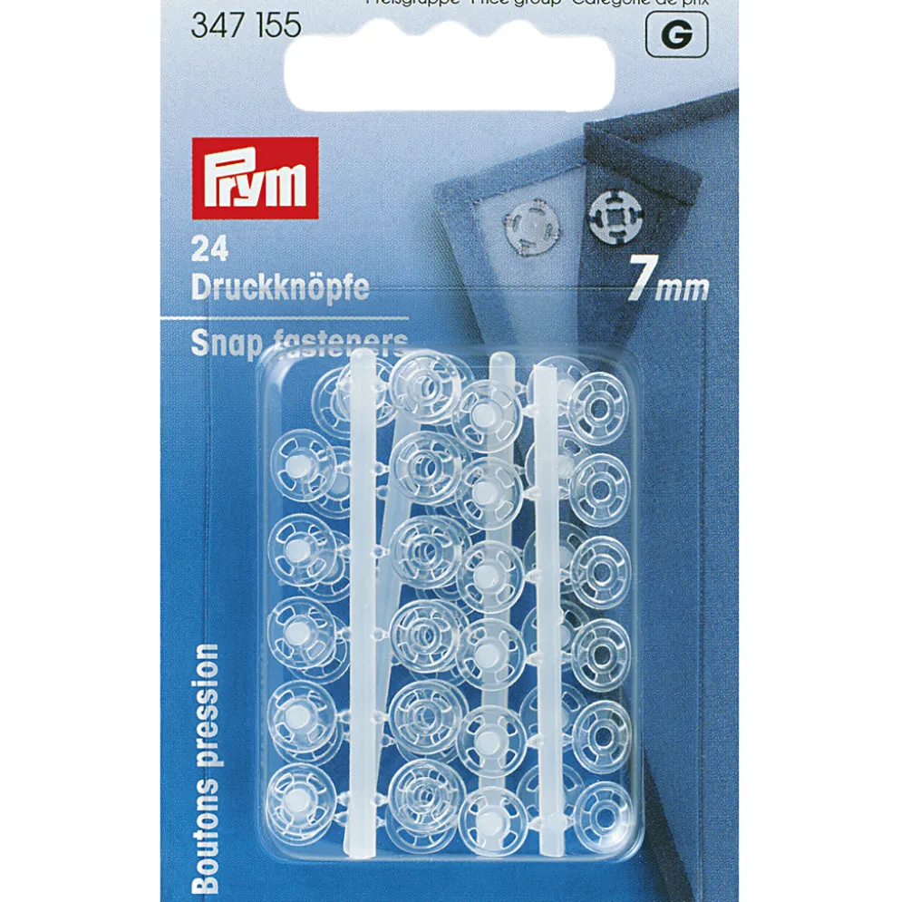Tryklåse – klar plast, 7 mm, 24stk.