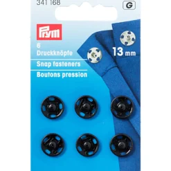 Tryklåse, 13 mm, 6 stk. Sort