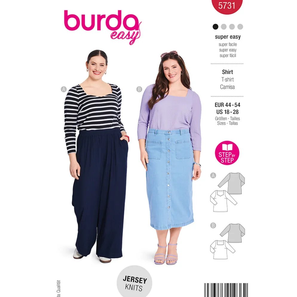 T-Shirt Burda Curvy 5731 str. 44-54