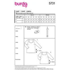 T-Shirt Burda Curvy 5731 str. 44-54