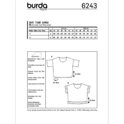 T-shirt Burda 6243 str. 34-44