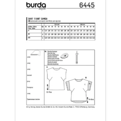 T-shirt Burda 6445 str. 46-60