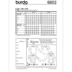 T-shirt Burda 6602 str. 32-46/44-56