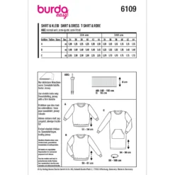 T-shirt/kjole Burda 6109 str. 34-44