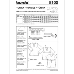 Tunika Burda 8100 str. 44-58
