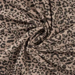 Vasket leopard fløjl m/ stræk 8 wales Jord
