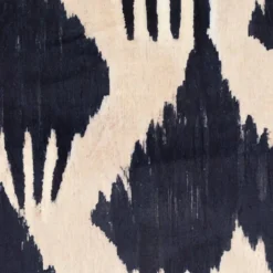 Velour m/ grafisk print Råhvid