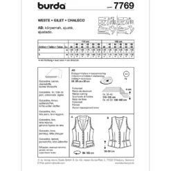 Vest Burda 7769 str. 38-58