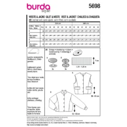 Vest/ jakke Burda 5698 str. 36-48