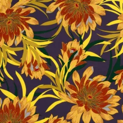 Viscose jersey m/blomster Lilla