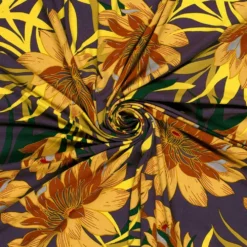 Viscose jersey m/blomster Lilla