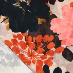 Viscose jersey m/blomster print Misty rose