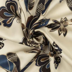 Viscose m/ blomsterprint Brun